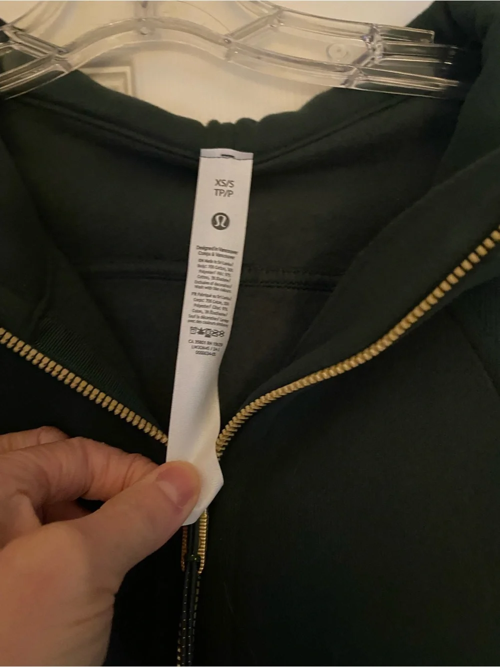 lululemon athletica Forest Green Zip-Up Hoodie with Gold Zipper - Picture 2 of 3